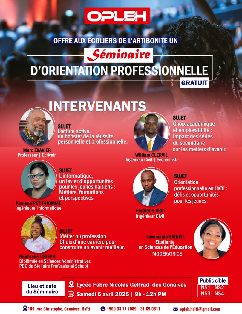 🎯 Élèves de l’Artibonite, prenez votre avenir en main en répondant à cet appel. 👇🏽