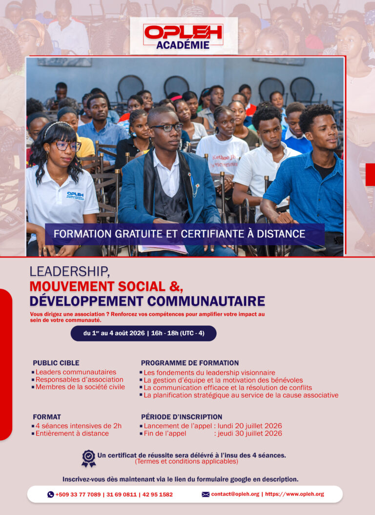 Formation en Leadership, Mouvement social et Développement communautaire